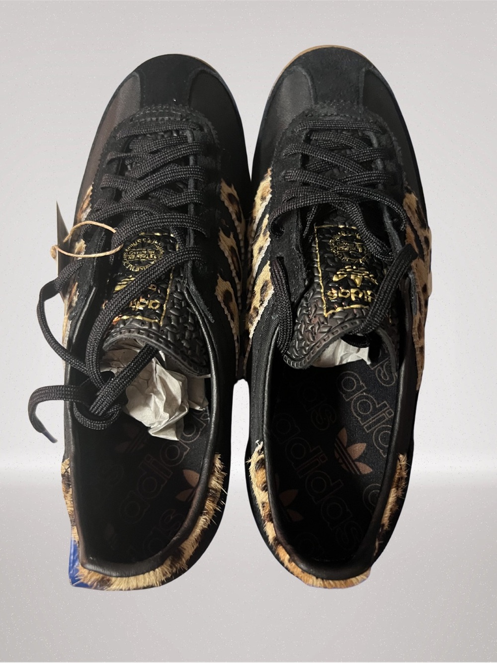 Adidas Originals Women’s Leopard Stripe Sneakers | Black/Tan | NWT - Picture 2 of 3